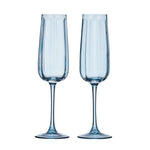 Studio Glass Flutes Set/2 Denim Blue - Pure Apotheca