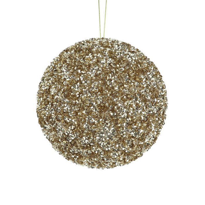 STYRO BEADED SEQUIN BALL CHAMPAGNE LRG - Pure Apotheca
