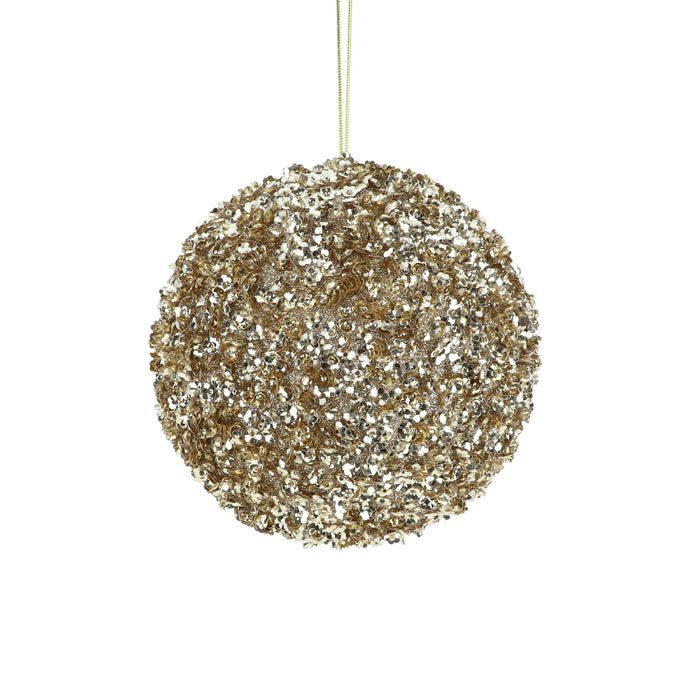STYRO BEADED SEQUIN BALL CHAMPAGNE MED - Pure Apotheca