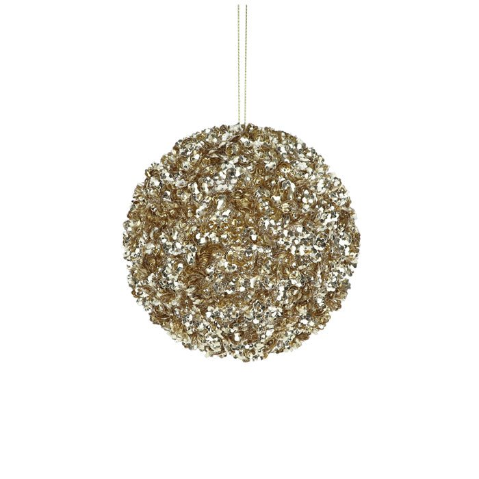 STYRO BEADED SEQUIN BALL CHAMPAGNE SML - Pure Apotheca