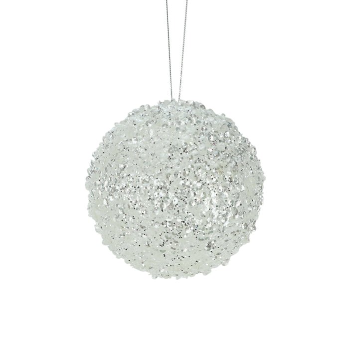 STYRO BEADED SEQUIN BALL WHITE SML - Pure Apotheca