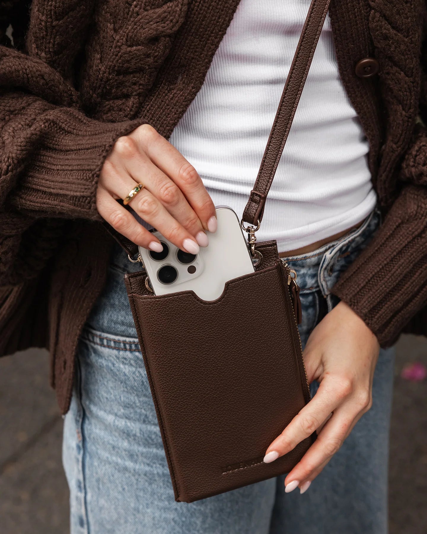 Suki Phone Bag Chocolate - Pure Apotheca