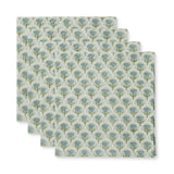 SURI SCALLOP BUTI SEAFOAM BLOCK PRINT NAPKIN SET/4 - Pure Apotheca