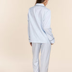 Susanna Cotton Long PJ Set Blue Stripe - Pure Apotheca