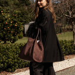 Sutton Shoulder Bag Suedette Chocolate - Pure Apotheca