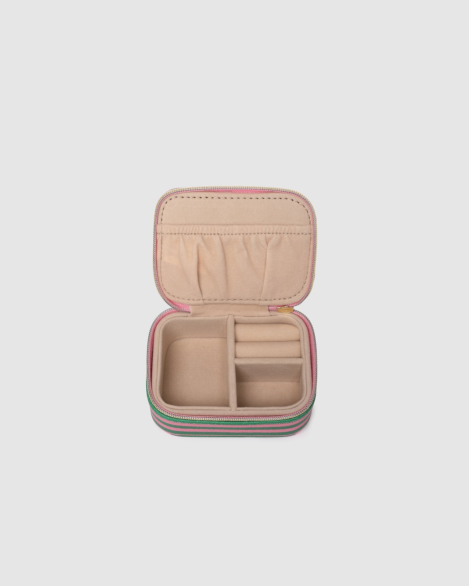 Suzie Stripe Jewellery Box Green/Bubblegum Pink - Pure Apotheca