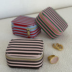 Suzie Stripe Jewellery Box Green/Bubblegum Pink - Pure Apotheca
