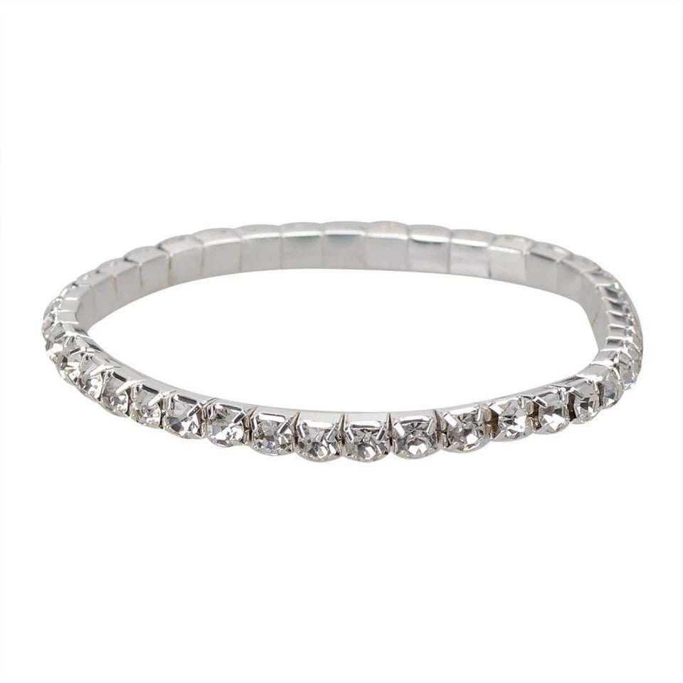 Tania Tennis Bracelet CZ Stretch Silver - Pure Apotheca