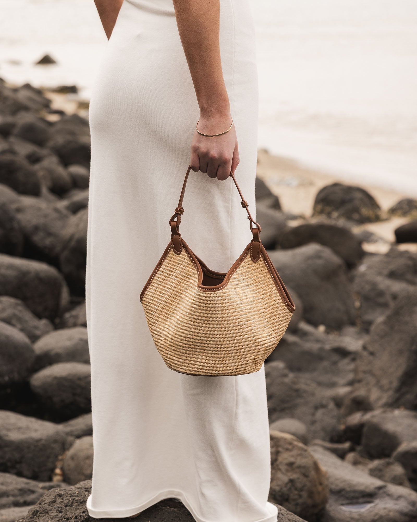Taya Mini Tote Bag - Raffia/Tan - Pure Apotheca