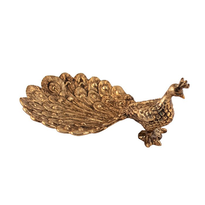 Terri Gold Pewter Peacock Trinket Dish - Pure Apotheca