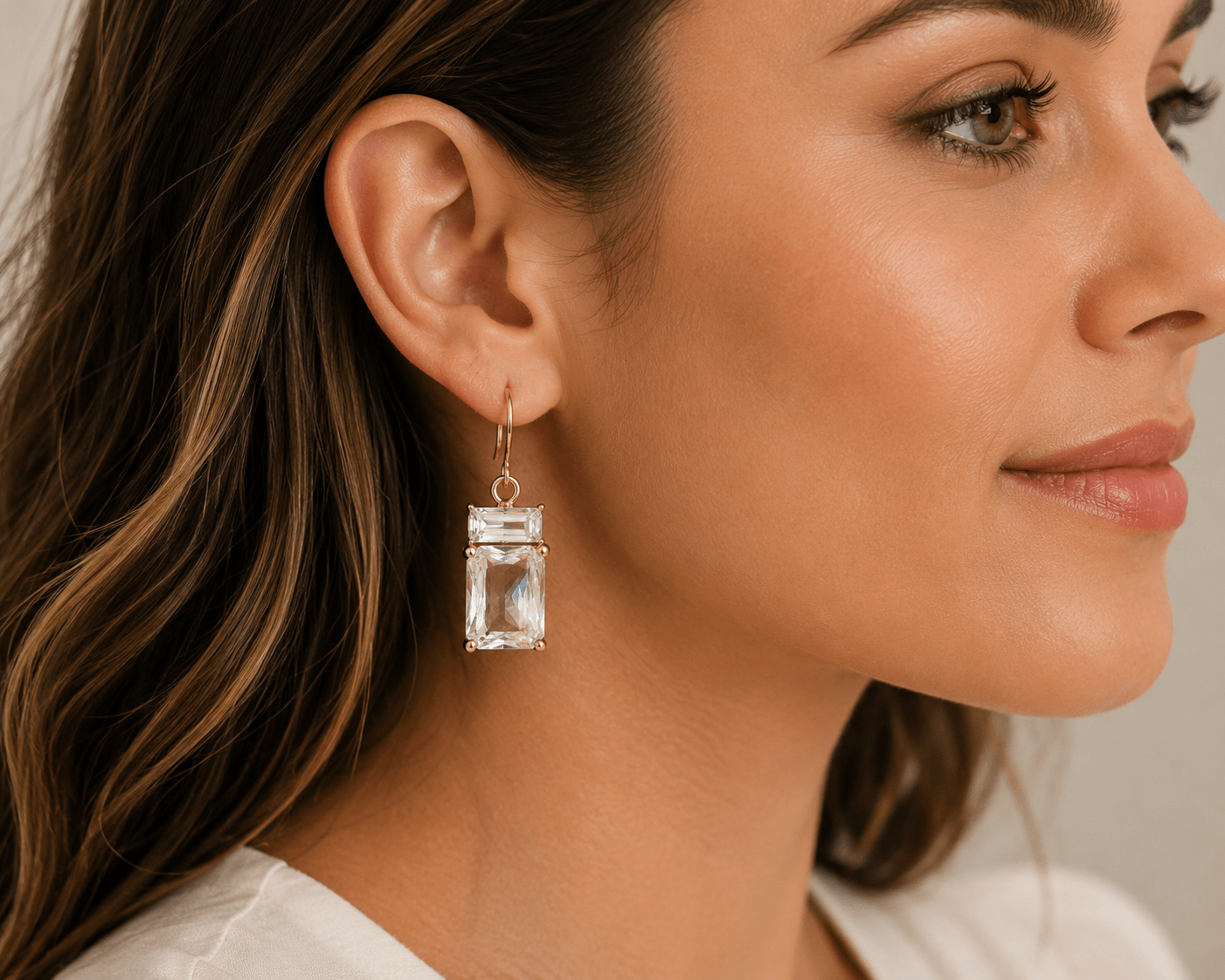 Thallia Double Crystal Hook Earrings - Pure Apotheca