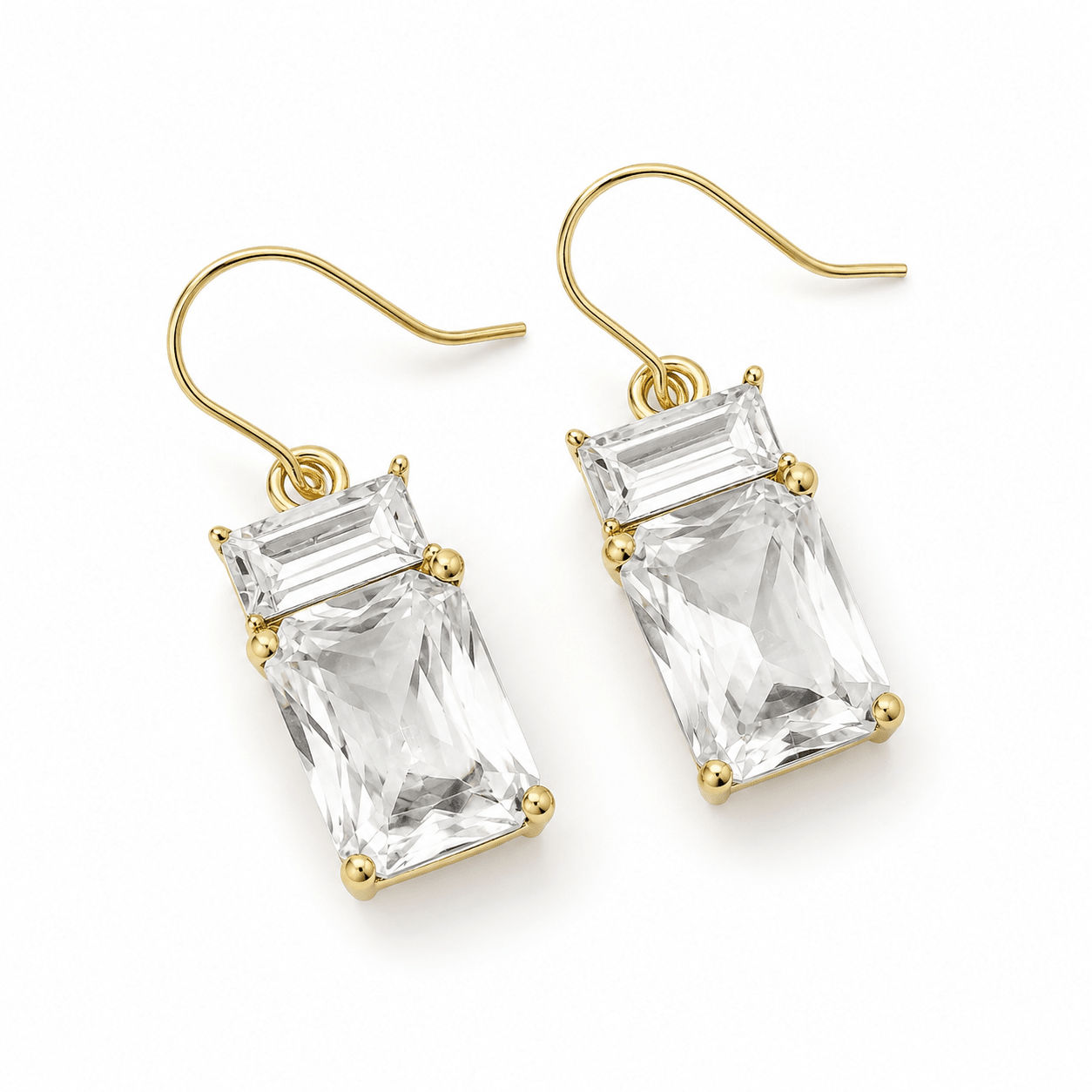 Thallia Double Crystal Hook Earrings - Pure Apotheca
