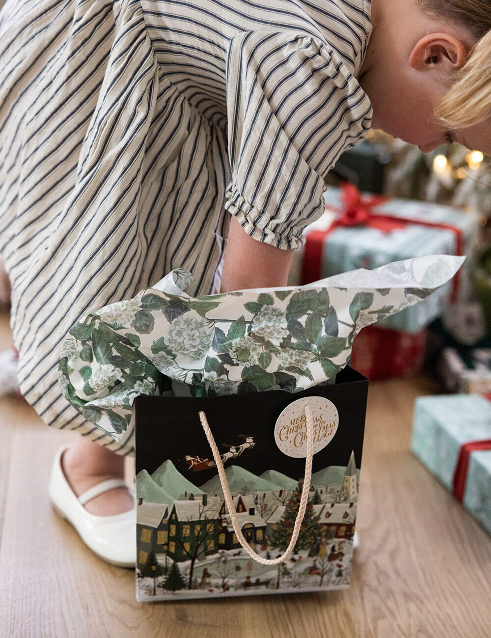 The Christmas Village Medium Gift Bag - Pure Apotheca