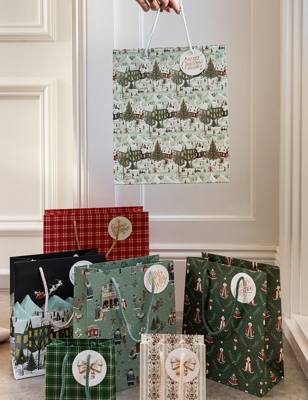 The Snowy Village Large Gift Bag - Pure Apotheca