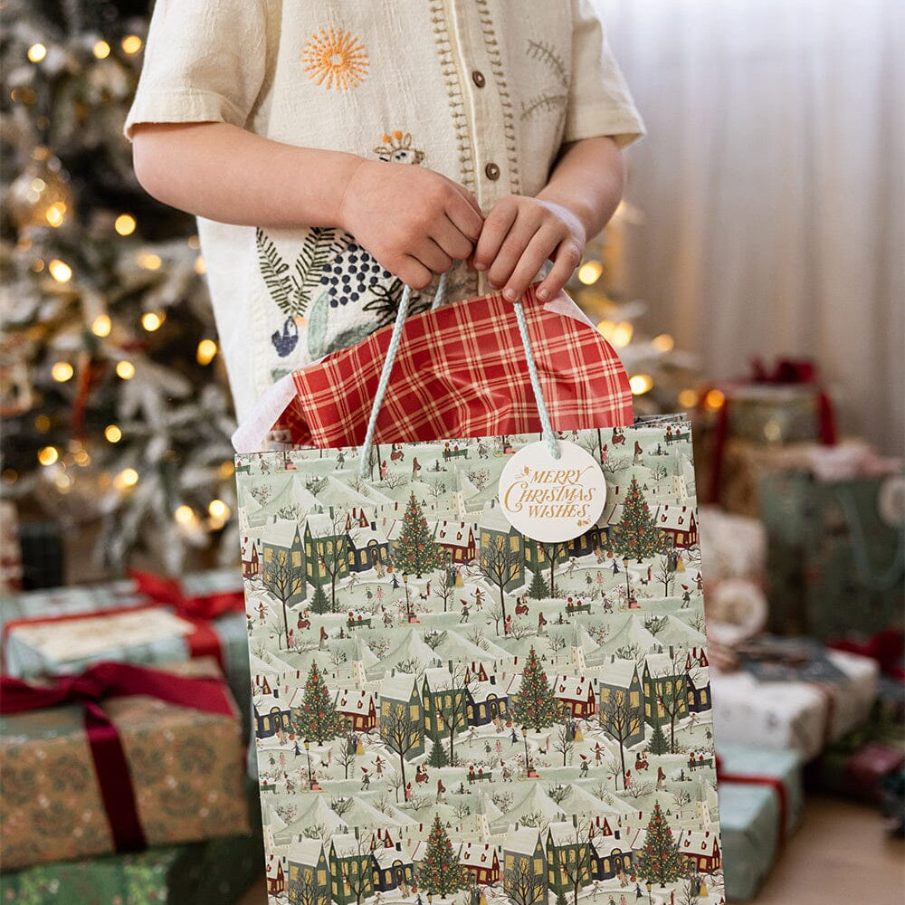 The Snowy Village Large Gift Bag - Pure Apotheca