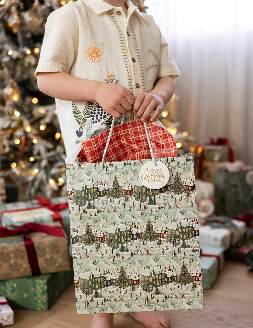 The Snowy Village Large Gift Bag - Pure Apotheca