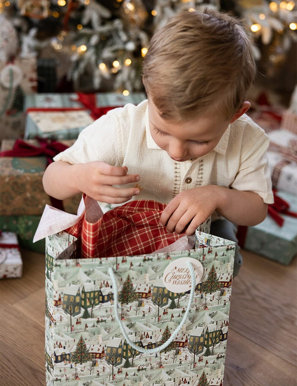 The Snowy Village Large Gift Bag - Pure Apotheca
