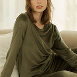 Thea Velour Long Lounge Set Olive - Pure Apotheca