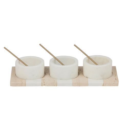 Tia Set/3 Marble Bowls with Tray - Pure Apotheca