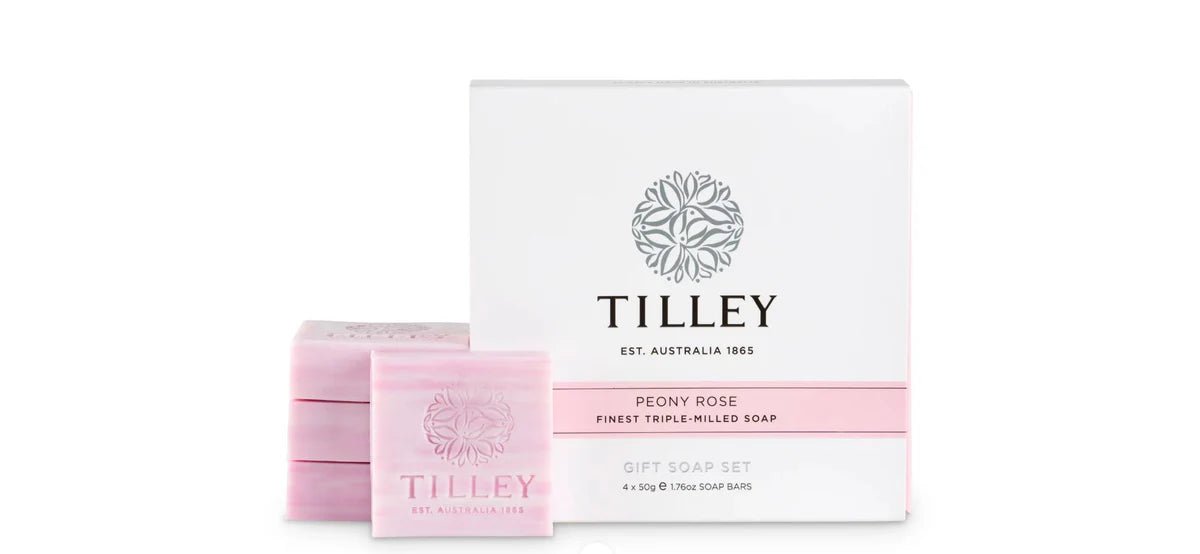 Tilley Peony Rose Soap Pack 4x50g - Pure Apotheca