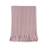 TILLY RED STRIPE FRILLED TABLECLOTH 150X300CM - Pure Apotheca