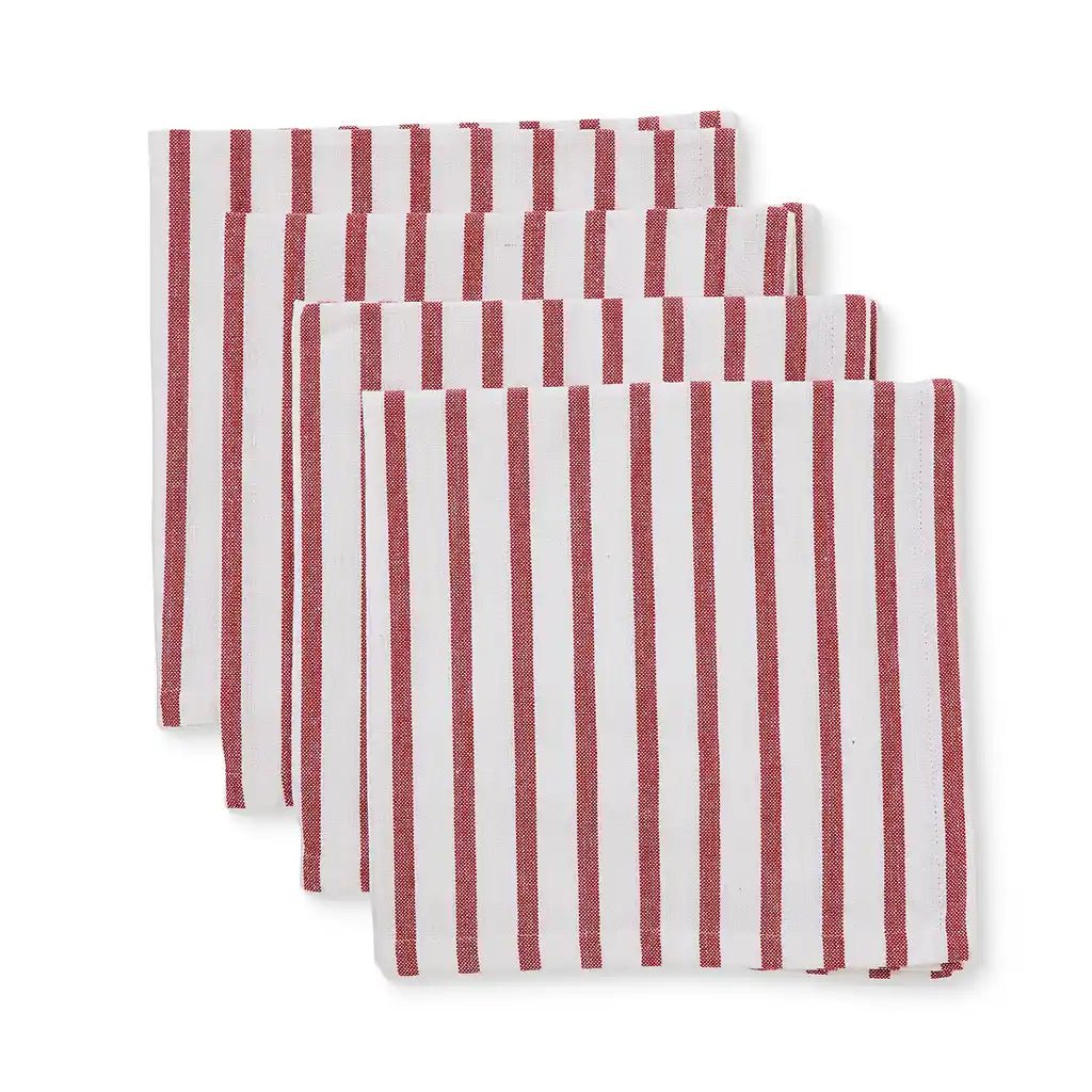 TILLY RED STRIPE NAPKIN SET/4 - Pure Apotheca