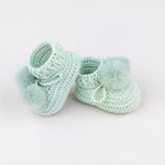 Topsy Faux Fur Pom Pom Booties Mint - Pure Apotheca