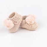 Topsy Faux Fur Pom Pom Booties Rice - Pure Apotheca