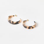 Tortoise Shell Beige Hoops - Pure Apotheca