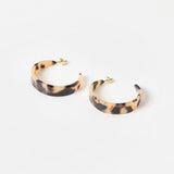 Tortoise Shell Beige Hoops - Pure Apotheca