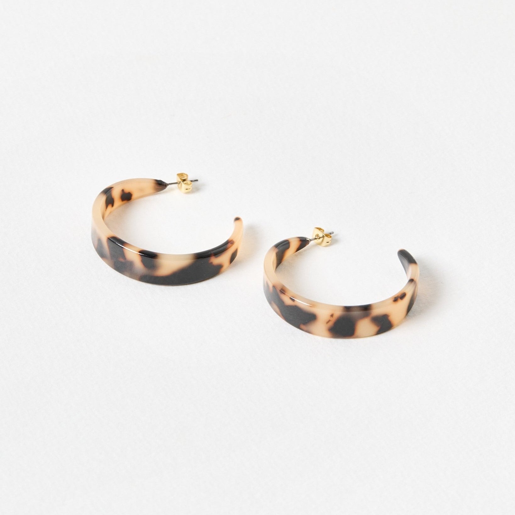 Tortoise Shell Beige Hoops - Pure Apotheca