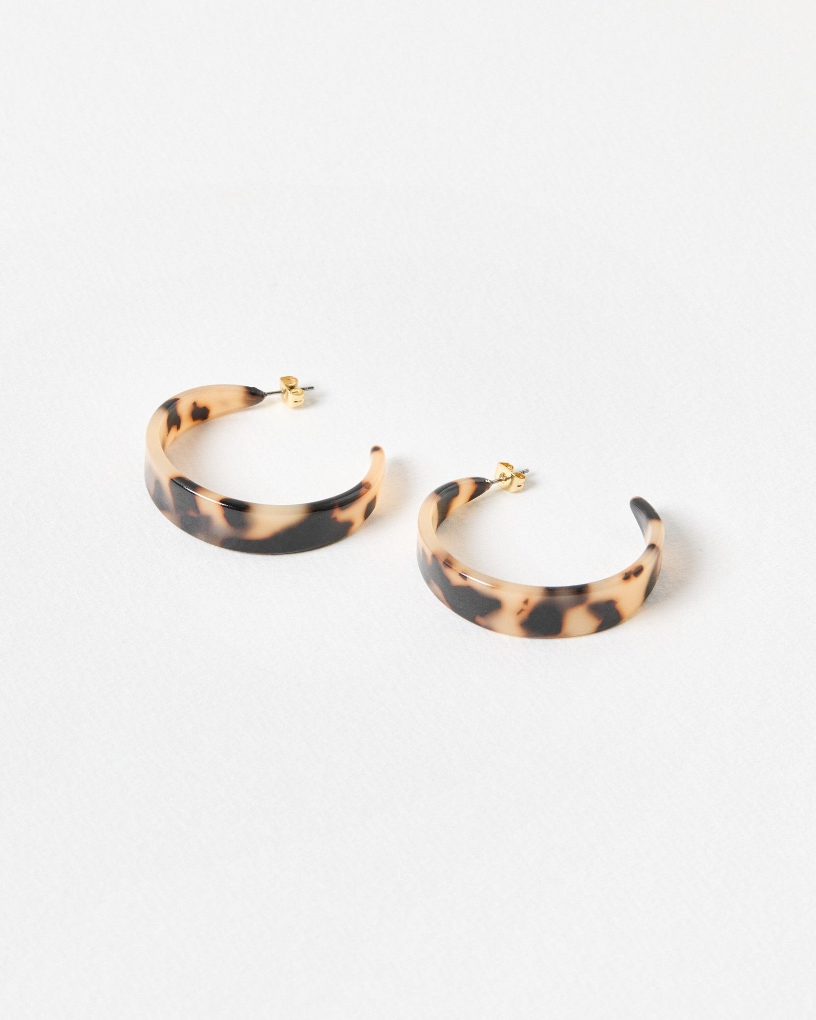 Tortoise Shell Beige Hoops - Pure Apotheca