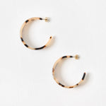 Tortoise Shell Beige Hoops - Pure Apotheca