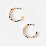 Tortoise Shell Beige Hoops - Pure Apotheca