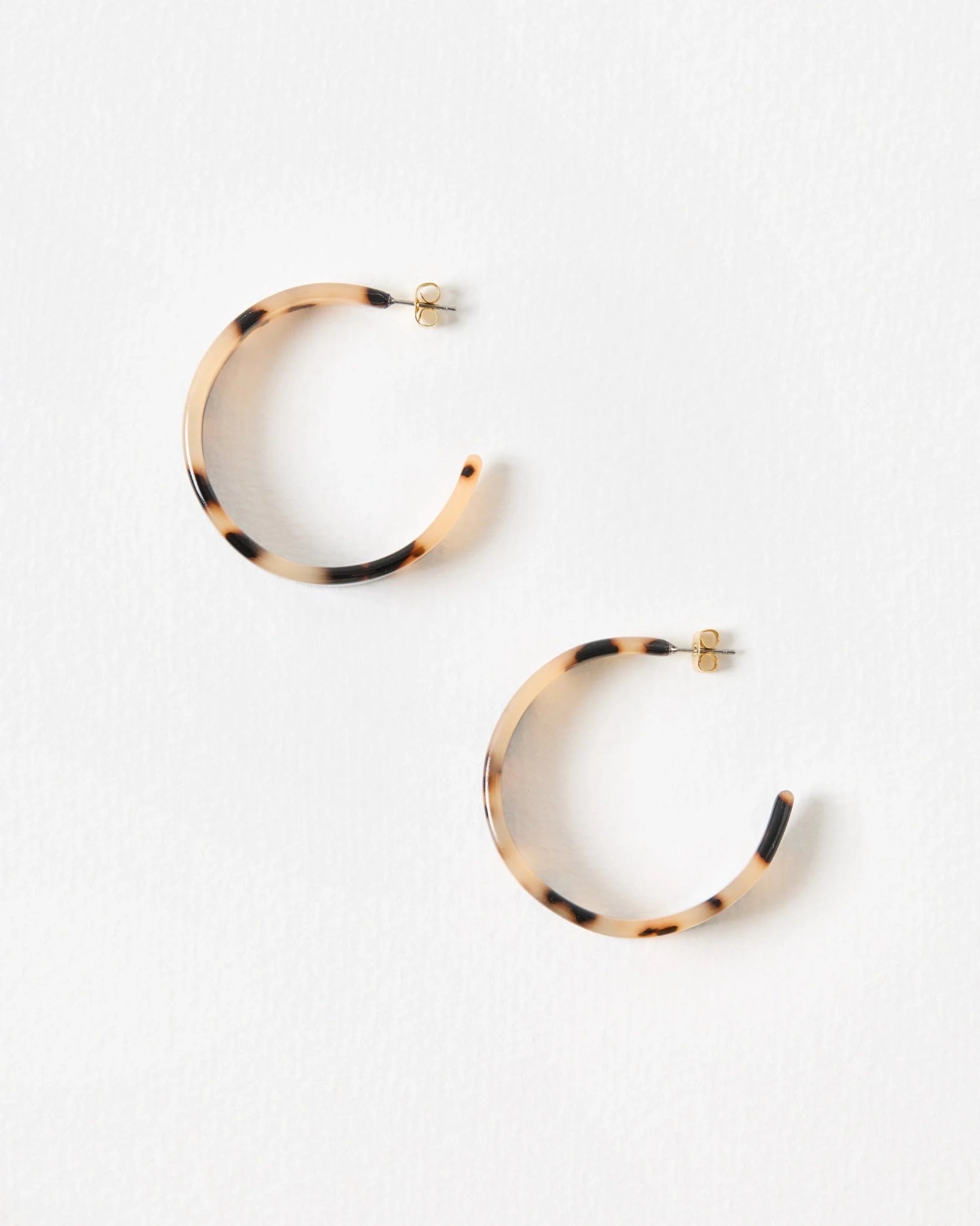 Tortoise Shell Beige Hoops - Pure Apotheca