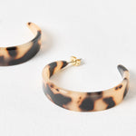 Tortoise Shell Beige Hoops - Pure Apotheca