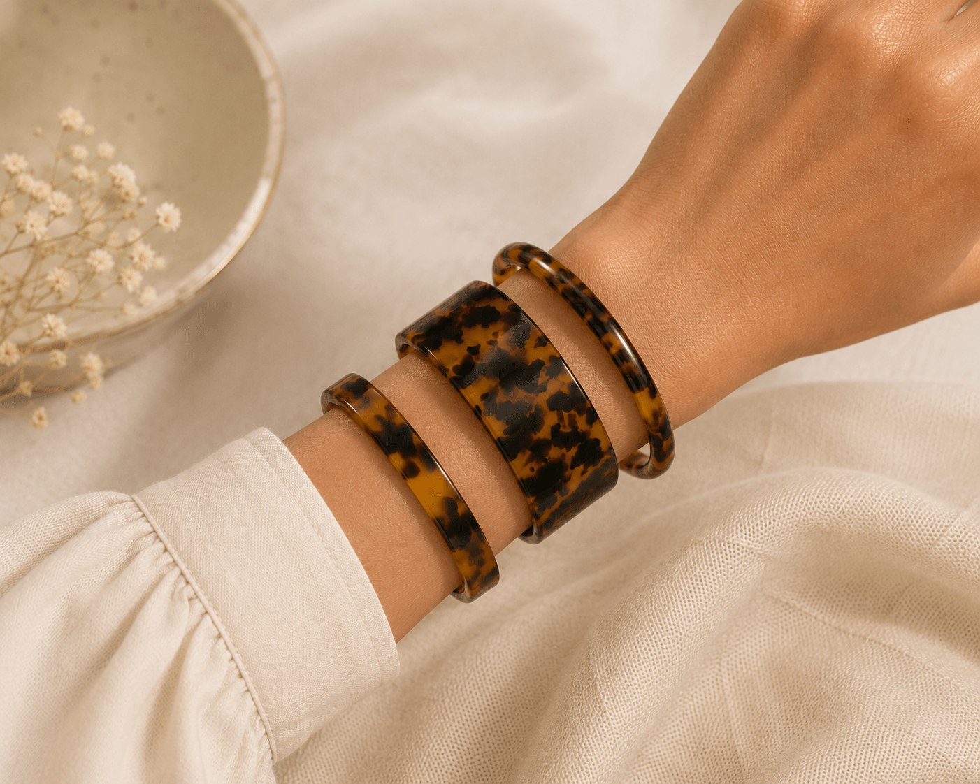 Tortoise Shell Brown Cuff Bangle - Pure Apotheca