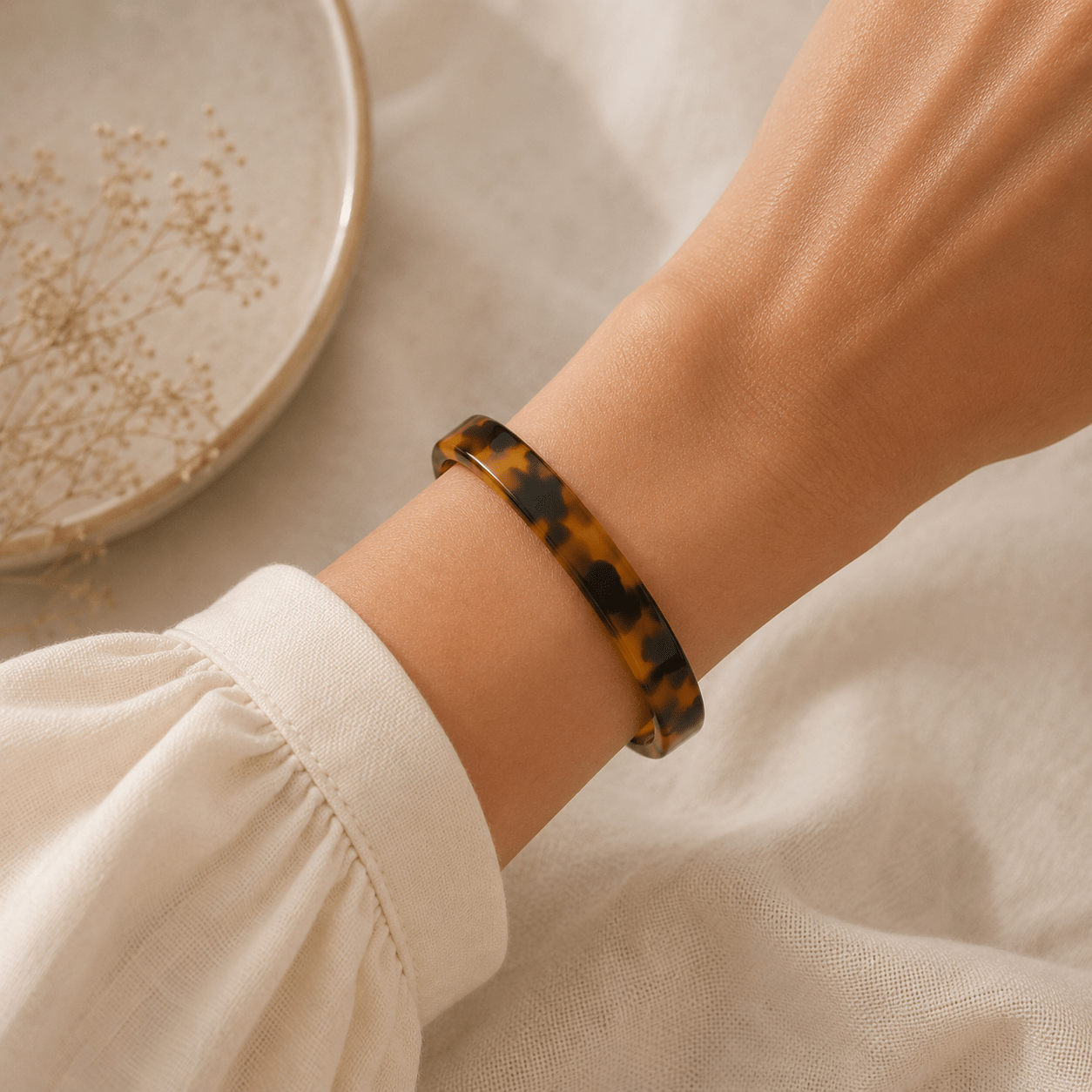 Tortoise Shell Brown Cuff Bangle - Pure Apotheca