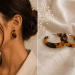 Tortoise Shell Brown Tapered Hoop Earring - Pure Apotheca