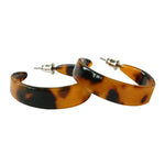 Tortoise Shell Brown Tapered Hoop Earring - Pure Apotheca