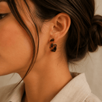 Tortoise Shell Brown Tapered Hoop Earring - Pure Apotheca