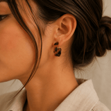 Tortoise Shell Brown Tapered Hoop Earring - Pure Apotheca