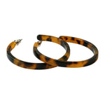 Tortoise Shell Brown Thin Hoop Earring - Pure Apotheca
