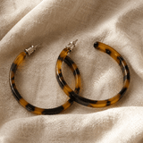 Tortoise Shell Brown Thin Hoop Earring - Pure Apotheca