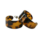 Tortoise Shell Brown Wide Hoop Earring - Pure Apotheca