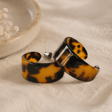 Tortoise Shell Brown Wide Hoop Earring - Pure Apotheca