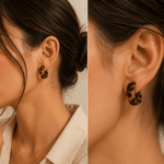 Tortoise Shell Brown Wide Hoop Earring - Pure Apotheca