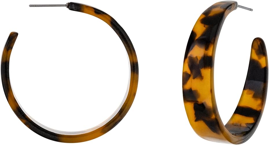 Tortoise Shell Tan Hoops - Pure Apotheca