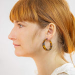 Tortoise Shell Tan Hoops - Pure Apotheca