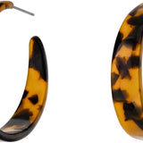 Tortoise Shell Tan Hoops - Pure Apotheca